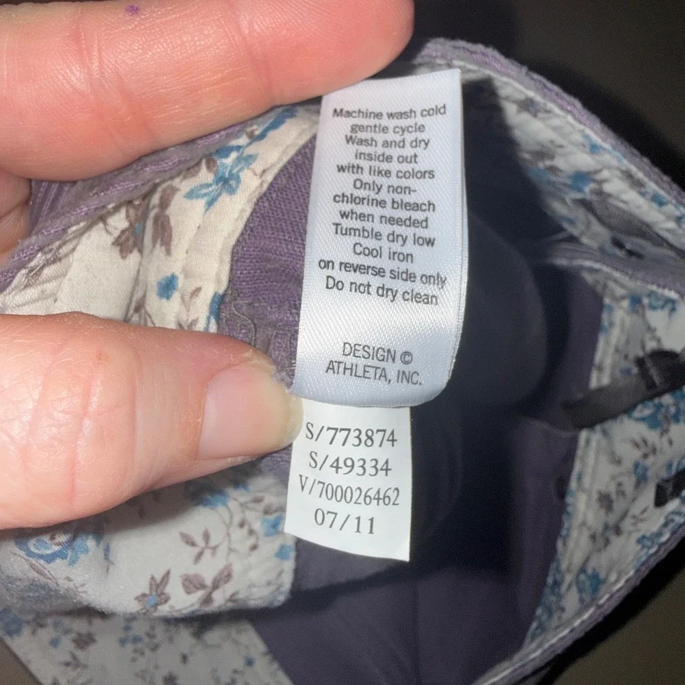 Athleta Ridge‎ Corduroy Hiking Skirt 6 Purple Stretch 5-Pocket Floral Lining